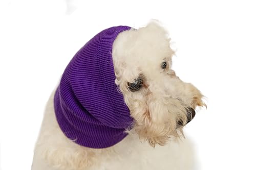 DDFS Snood for Dogs Ears Dog Ear Flap Wrap Dog Noise Cancelling Ear Muffs Hoodie Wrap Quiet Ears for Dogs Purple M von DDFS