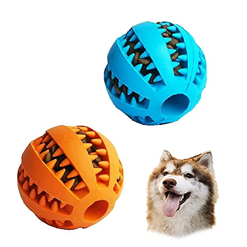 DDGAO Hundespielzeug-Ball, ungiftig, bissfest, Spielzeug für kleine/mittelgroße/große Hunde und Welpen, Katze, Leckerli-Feeder, Kauen, Zahnreinigung, Ball, Trainingsspiel, IQ-Trainingsball von DDGAO
