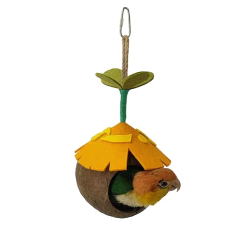 DDMDBYHRY Vogelhaus aus Kokosnuss zum Aufhängen, natürliches Kokosnusshaus für Papageien, Sittiche, Lovebird, Finken, Kanarienvögel, Kleintierhaus, Gelb, A6 DDMDBYHRY Vogelhaus aus Kokosnuss zum Aufhängen, natürliches Kokosnusshaus für Papageien, Sittiche, Lovebird, Finken, Kanarienvögel, Kleintierhaus, Gelb, A6 von DDMDBYHRY