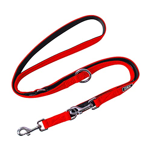 DDOXX Airmesh Hundeleine - 2m, 3fach verstellbare Hundeleine für alle Hundegrößen - M (Orange) von DDOXX