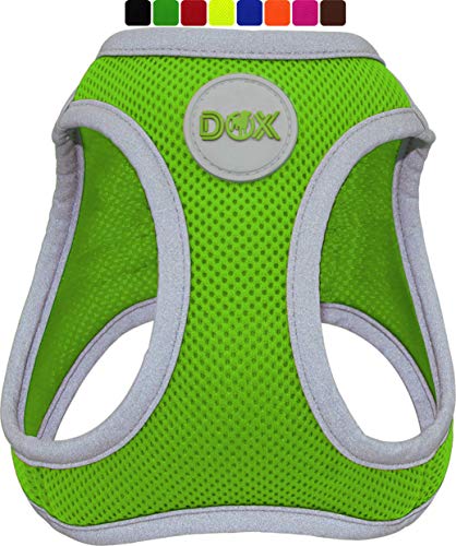 DDOXX Reflektierendes Airmesh Step-In Hundegeschirr - Verstellbare Brust Welpengeschirr für alle Größen - L (Grün) von DDOXX