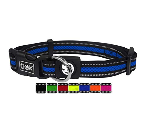 DDOXX Reflektierendes Airmesh Hundehalsband - Stabiles und Verstellbares Welpenhalsband für alle Größen - M (Blau) von DDOXX