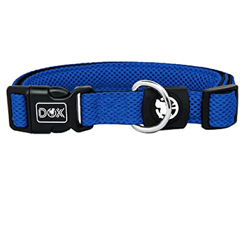DDOXX Hundehalsband Air Mesh, verstellbar, gepolstert | viele Farben | für kleine & große Hunde | Halsband Hund Katze Welpe | Hunde-Halsbänder | Katzen-Halsband Welpen-Halsband klein | Blau, L von DDOXX