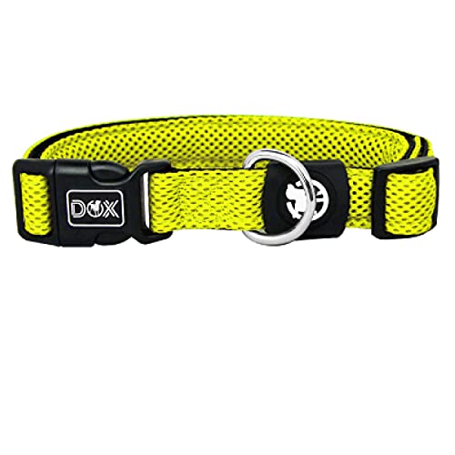 DDOXX Hundehalsband Air Mesh, verstellbar, gepolstert | viele Farben | für kleine & große Hunde | Halsband Hund Katze Welpe | Hunde-Halsbänder | Katzen-Halsband Welpen-Halsband klein | Gelb, L von DDOXX