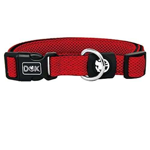 DDOXX Airmesh Hundehalsband - Stabiles und Verstellbares Welpenhalsband für alle Größen - L (Rot) von DDOXX