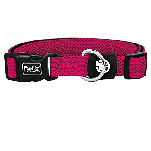 DDOXX Hundehalsband Air Mesh, verstellbar, gepolstert | viele Farben | für kleine & große Hunde | Halsband Hund Katze Welpe | Hunde-Halsbänder | Katzen-Halsband Welpen-Halsband klein | Pink Rosa, L von DDOXX