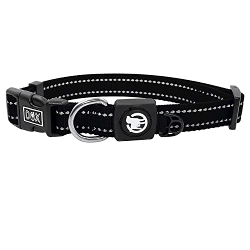 DDOXX Hundehalsband Nylon, reflektierend, verstellbar | für kleine & große Hunde | Halsband Hund Katze Welpe | Hunde-Halsbänder groß breit | Katzen-Halsband Welpen-Halsband klein | Schwarz, XS von DDOXX