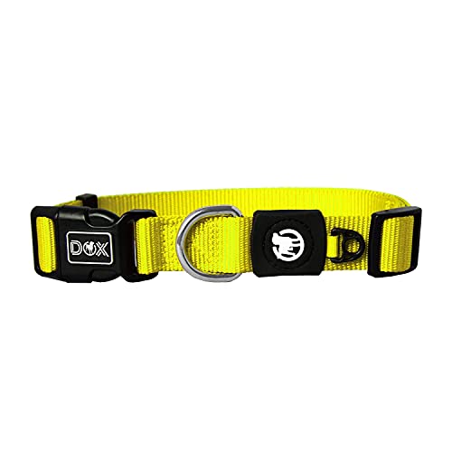 DDOXX Nylon Hundehalsband - Stabiles und Verstellbares Welpenhalsband für alle Größen - M (Gelb) von DDOXX