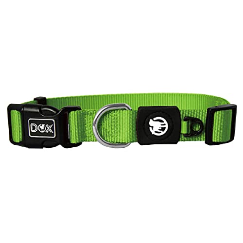 DDOXX Hundehalsband Nylon, verstellbar | viele Farben & Größen | für kleine & große Hunde | Halsband Hund Katze Welpe | Hunde-Halsbänder | Katzen-Halsband Welpen-Halsband klein | Grün, L von DDOXX