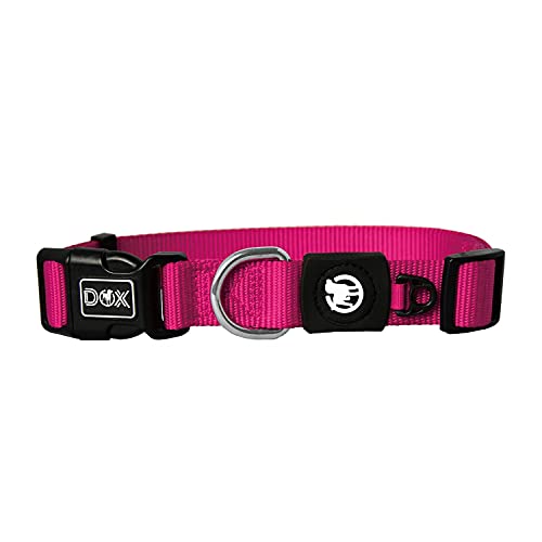 DDOXX Hundehalsband Nylon, verstellbar | viele Farben & Größen | für kleine & große Hunde | Halsband Hund Katze Welpe | Hunde-Halsbänder | Katzen-Halsband Welpen-Halsband klein | Pink, L von DDOXX