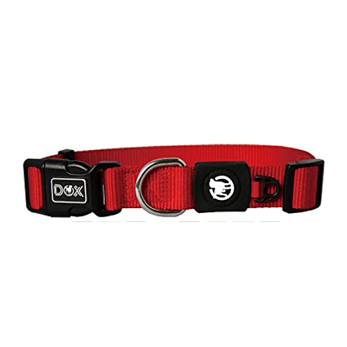 DDOXX Hundehalsband Nylon, verstellbar | viele Farben & Größen | für kleine & große Hunde | Halsband Hund Katze Welpe | Hunde-Halsbänder | Katzen-Halsband Welpen-Halsband klein | Rot, M von DDOXX