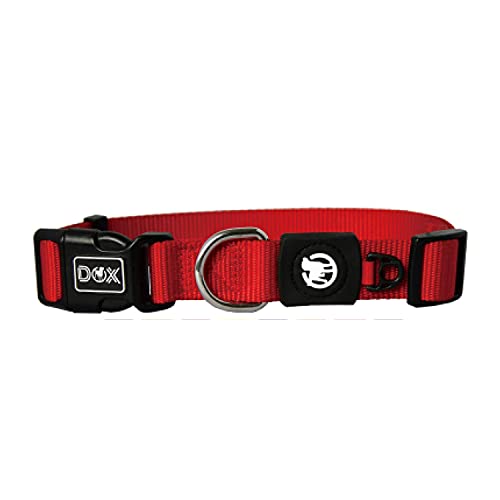 DDOXX Nylon Hundehalsband - Stabiles und Verstellbares Welpenhalsband für alle Größen - M (Rot) von DDOXX