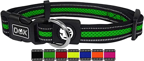 DDOXX Reflektierendes Airmesh Hundehalsband - Stabiles und Verstellbares Welpenhalsband für alle Größen - S (Grün) von DDOXX