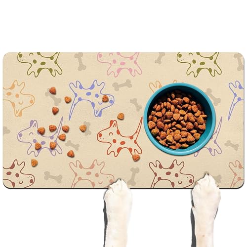 Haustier-Futtermatte für Böden, wasserdichte Hundematte für Futter und Wasser, saugfähig, schnell trocknend, rutschfeste Matte für Katzennäpfe von DDPODNQAK