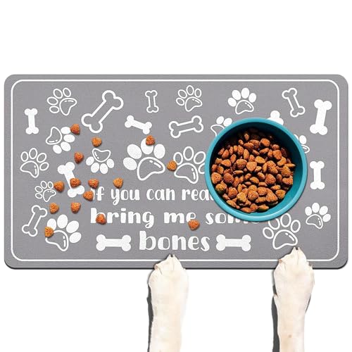 Haustier-Futtermatte für Böden, wasserdichte Hundematte für Futter und Wasser, saugfähig, schnell trocknend, rutschfeste Matte für Katzennäpfe von DDPODNQAK