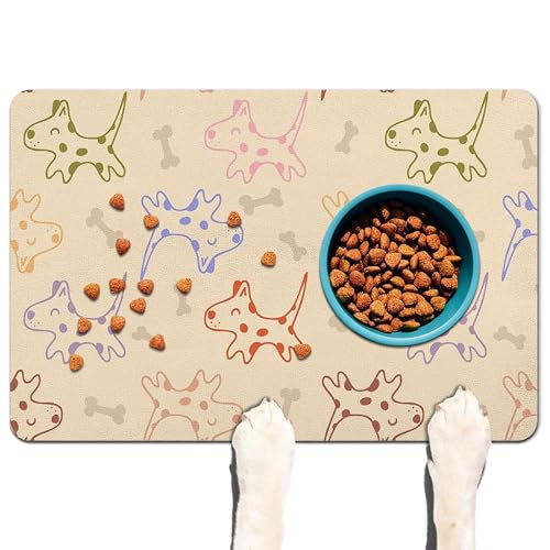 Haustier-Futtermatte für Böden, wasserdichte Hundematte für Futter und Wasser, saugfähig, schnell trocknend, rutschfeste Matte für Katzennäpfe von DDPODNQAK