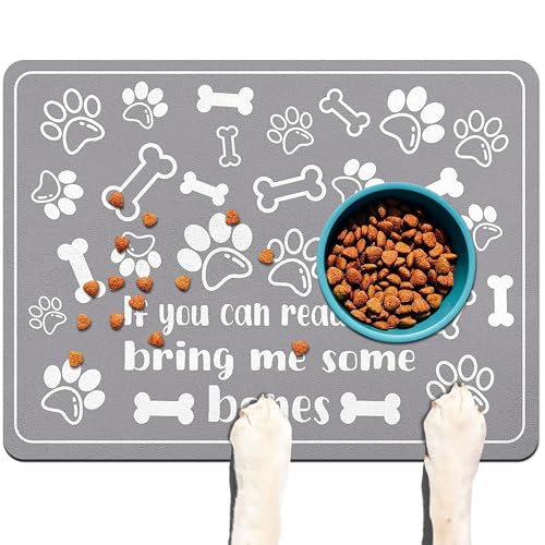 Haustier-Futtermatte für Böden, wasserdichte Hundematte für Futter und Wasser, saugfähig, schnell trocknend, rutschfeste Matte für Katzennäpfe von DDPODNQAK