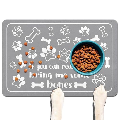 Haustier-Futtermatte für Böden, wasserdichte Hundematte für Futter und Wasser, saugfähig, schnell trocknend, rutschfeste Matte für Katzennäpfe von DDPODNQAK