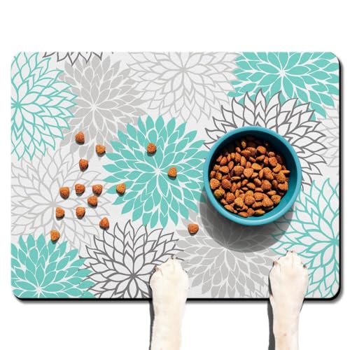Haustier-Futtermatte für Böden, wasserdichte Hundematte für Futter und Wasser, saugfähig, schnell trocknend, rutschfeste Matte für Katzennäpfe von DDPODNQAK