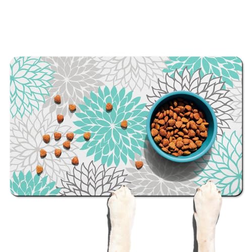 Haustier-Futtermatte für Böden, wasserdichte Hundematte für Futter und Wasser, saugfähig, schnell trocknend, rutschfeste Matte für Katzennäpfe von DDPODNQAK