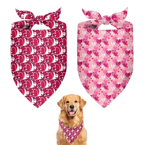 Hundehalstücher zum Valentinstag, für Jungen und Mädchen, lustiges Valentinstags-Schal, modisches Design für mittelgroße Hunde, perfektes Geschenk für Haustiere, 2 Stück von DDPODNQAK