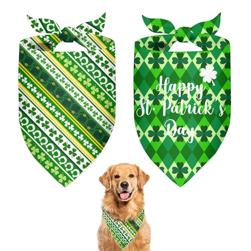 St. Patrick's Day Hundehalstuch, lustiges St. Patrick's Day Hundehalstuch, modisches Design für mittelgroße Hunde, St. Patrick's Day-Outfit, perfektes Urlaubsgeschenk, 2 Stück von DDPODNQAK