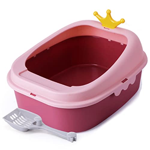 DDSP Katzentoilette aus Kunststoff, leicht zu reinigen, bruchsicher, bruchsicher, bruchsicher, Farbe: Stil 1 Rosa, Größe: L von DDSP
