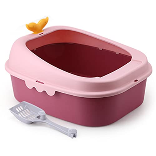 DDSP Katzentoilette aus Kunststoff, leicht zu reinigen, bruchsicher, bruchsicher, bruchsicher, Farbe: Stil 3 Rosa, Größe: S von DDSP