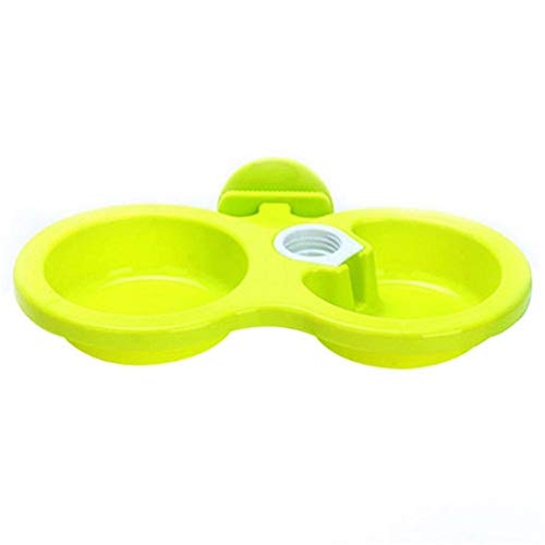 Dual Use Dogs Double Bowl Automatischer Wassertrinkautomat for Welpen Hund Katze Pet Cage Hängeschale S/L 3 Farben Durable (Color : Green, Size : L) von DDSP