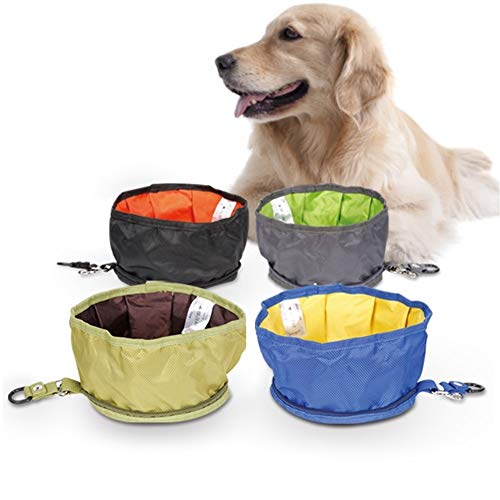 Faltbare Haustier-Hundeschüssel-im Freiennahrungsmittelspeicher-Beutel-wasserdichte Oxford-Tuch-Imbißbehälter-Wassertrinkbehälter-bewegliche Zufuhr Durable (Color : Black, Size : M) von DDSP