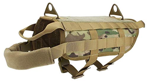 Große Rasse Taktische Hundeweste Armee Fan Taktische Ausrüstung Haustier Hund Kleidung Brustgurt ErwachseneTaktische Weste männlich Outdoor Camping (Color : CP, Size : L) von DDSP