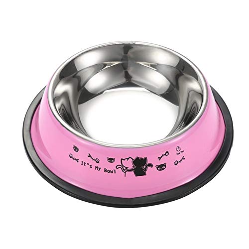 Hundenapf-Reisehaustier-Trockenfutter-Schüsseln for Katzen-Hundenapf-Trinkwasser-Brunnen-Haustier-Hundeschüssel-Zufuhr im Freien Durable (Color : Pink) von DDSP