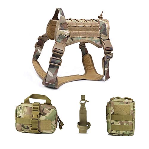 Militärische Taktische Hundejagd-Hundeweste Hundegeschirr-Weste for Das Gehen, Das Jagd-Taktische Militär Wandert Waistcoat (Color : Multicam Set, Size : L) von DDSP
