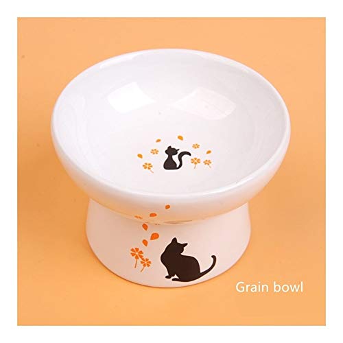 Pet Feeder Bowl Cartoon-Form High-Foot Single Mouth Skidproof Keramik Hund Katzenfutter Bowl Pet Produkte Trinkschale Durable (Color : Yellow, Size : M) von DDSP