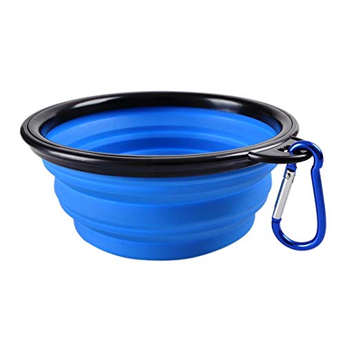 Pet Silica Gel Bowl Hund Katze Faltbare Silikon Dow Bowl Candy Farbe Outdoor Travel Tragbare Welpenfutterbehälter Feeder Dish Durable (Color : Bule, Size : Caliber17.5cm1000ml) von DDSP