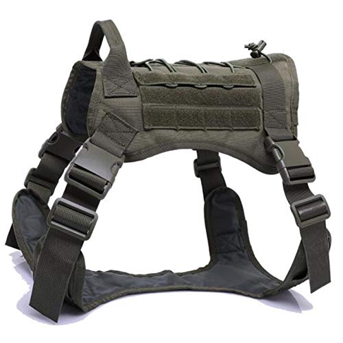 wasserdichte 1000D Nylon Molle System Tactical Dog Weste Military Training Hundegeschirr Jagdhundeweste Polizeihundegeschirr Waistcoat (Color : Green, Size : M) von DDSP