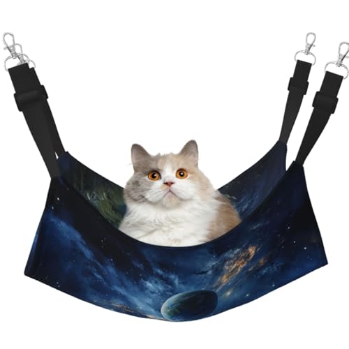 DDTKLSNV Atmungsaktive Sommer-Hängematte für Katzen, hängend, Haustierkäfig-Hängematte, Bett, verstellbar, weich, für Katzen, kleine Hunde, Kaninchen, Größe M von DDTKLSNV