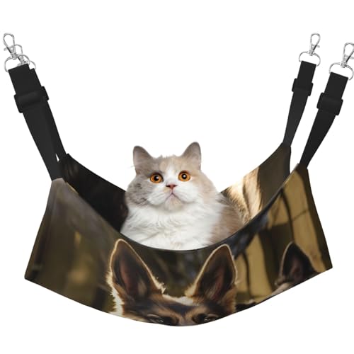 DDTKLSNV Atmungsaktive Sommer-Hängematte für Katzen, hängend, Haustierkäfig-Hängematte, Bett, verstellbar, weich, für Katzen, kleine Hunde, Kaninchen, Größe M DDTKLSNV Atmungsaktive Sommer-Hängematte für Katzen, hängend, Haustierkäfig-Hängematte, Bett, verstellbar, weich, für Katzen, kleine Hunde, Kaninchen, Größe M von DDTKLSNV