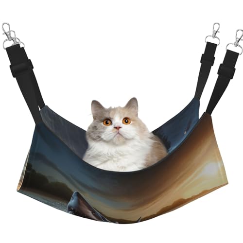 DDTKLSNV Atmungsaktive Sommer-Hängematte für Katzen, hängend, Haustierkäfig-Hängematte, Bett, verstellbar, weich, für Katzen, kleine Hunde, Kaninchen, Größe M DDTKLSNV Atmungsaktive Sommer-Hängematte für Katzen, hängend, Haustierkäfig-Hängematte, Bett, verstellbar, weich, für Katzen, kleine Hunde, Kaninchen, Größe M von DDTKLSNV