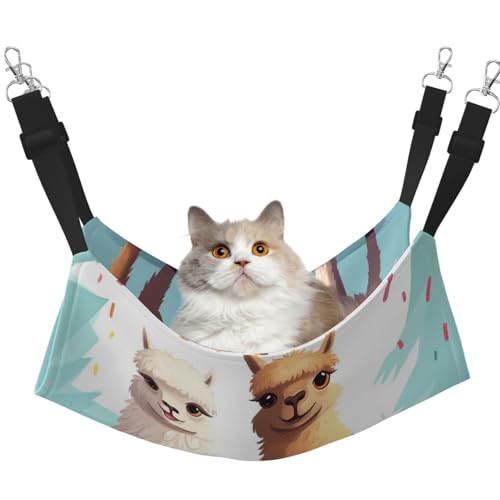 DDTKLSNV Atmungsaktive Sommer-Hängematte für Katzen, hängend, Haustierkäfig-Hängematte, Bett, verstellbar, weich, für Katzen, kleine Hunde, Kaninchen, Größe M DDTKLSNV Atmungsaktive Sommer-Hängematte für Katzen, hängend, Haustierkäfig-Hängematte, Bett, verstellbar, weich, für Katzen, kleine Hunde, Kaninchen, Größe M von DDTKLSNV