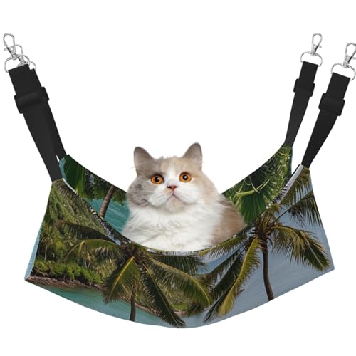 DDTKLSNV Atmungsaktive Sommer-Hängematte für Katzen, hängend, Haustierkäfig-Hängematte, Bett, verstellbar, weich, für Katzen, kleine Hunde, Kaninchen, Größe M DDTKLSNV Atmungsaktive Sommer-Hängematte für Katzen, hängend, Haustierkäfig-Hängematte, Bett, verstellbar, weich, für Katzen, kleine Hunde, Kaninchen, Größe M von DDTKLSNV