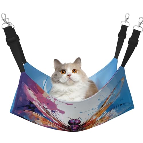 DDTKLSNV Atmungsaktive Sommer-Hängematte für Katzen, hängend, Haustierkäfig-Hängematte, Bett, verstellbar, weich, für Katzen, kleine Hunde, Kaninchen, Größe M DDTKLSNV Atmungsaktive Sommer-Hängematte für Katzen, hängend, Haustierkäfig-Hängematte, Bett, verstellbar, weich, für Katzen, kleine Hunde, Kaninchen, Größe M von DDTKLSNV