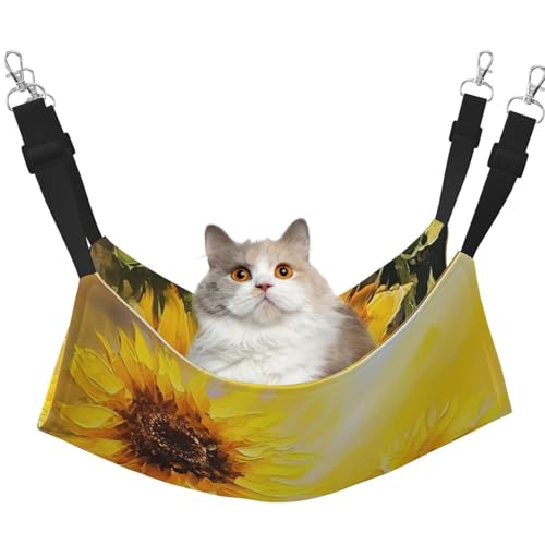 DDTKLSNV Atmungsaktive Sommer-Hängematte für Katzen, hängend, Haustierkäfig-Hängematte, Bett, verstellbar, weich, für Katzen, kleine Hunde, Kaninchen, Größe M DDTKLSNV Atmungsaktive Sommer-Hängematte für Katzen, hängend, Haustierkäfig-Hängematte, Bett, verstellbar, weich, für Katzen, kleine Hunde, Kaninchen, Größe M von DDTKLSNV