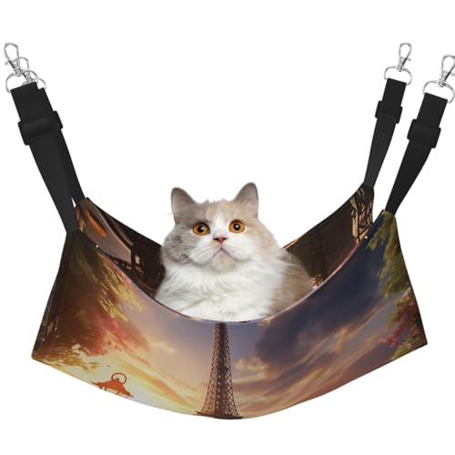 DDTKLSNV Atmungsaktive Sommer-Hängematte für Katzen, hängend, Haustierkäfig-Hängematte, Bett, verstellbar, weich, für Katzen, kleine Hunde, Kaninchen, Größe M DDTKLSNV Atmungsaktive Sommer-Hängematte für Katzen, hängend, Haustierkäfig-Hängematte, Bett, verstellbar, weich, für Katzen, kleine Hunde, Kaninchen, Größe M von DDTKLSNV