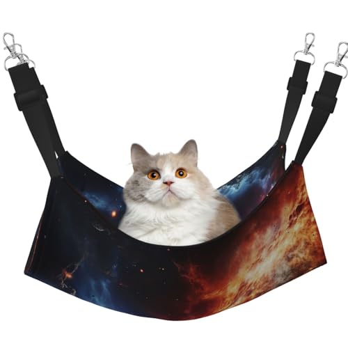DDTKLSNV Atmungsaktive Sommer-Hängematte für Katzen, hängend, Haustierkäfig-Hängematte, Bett, verstellbar, weich, für Katzen, kleine Hunde, Kaninchen, Größe M von DDTKLSNV