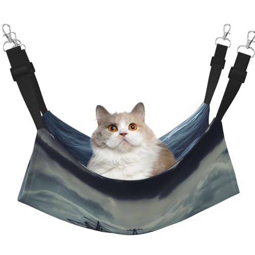 DDTKLSNV Atmungsaktive Sommer-Hängematte für Katzen, hängend, Haustierkäfig-Hängematte, Bett, verstellbar, weich, für Katzen, kleine Hunde, Kaninchen, Größe M DDTKLSNV Atmungsaktive Sommer-Hängematte für Katzen, hängend, Haustierkäfig-Hängematte, Bett, verstellbar, weich, für Katzen, kleine Hunde, Kaninchen, Größe M von DDTKLSNV