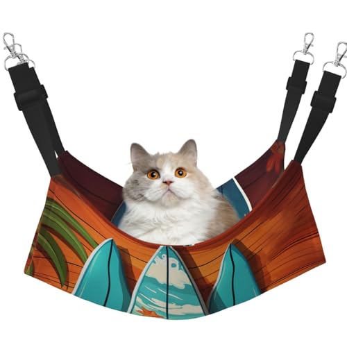 DDTKLSNV Atmungsaktive Sommer-Hängematte für Katzen, hängend, Haustierkäfig-Hängematte, Bett, verstellbar, weich, für Katzen, kleine Hunde, Kaninchen, Größe M DDTKLSNV Atmungsaktive Sommer-Hängematte für Katzen, hängend, Haustierkäfig-Hängematte, Bett, verstellbar, weich, für Katzen, kleine Hunde, Kaninchen, Größe M von DDTKLSNV