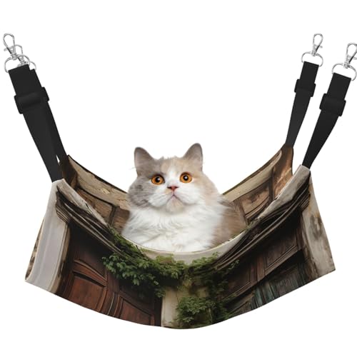 DDTKLSNV Atmungsaktive Sommer-Hängematte für Katzen, hängend, Haustierkäfig-Hängematte, Bett, verstellbar, weich, für Katzen, kleine Hunde, Kaninchen, Größe M DDTKLSNV Atmungsaktive Sommer-Hängematte für Katzen, hängend, Haustierkäfig-Hängematte, Bett, verstellbar, weich, für Katzen, kleine Hunde, Kaninchen, Größe M von DDTKLSNV