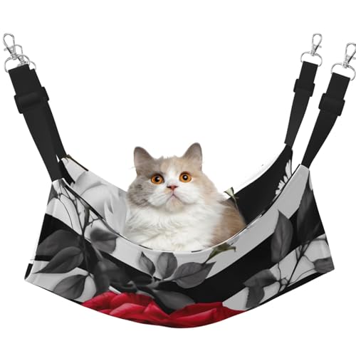 DDTKLSNV Atmungsaktive Sommer-Hängematte für Katzen, hängend, Haustierkäfig-Hängematte, Bett, verstellbar, weich, für Katzen, kleine Hunde, Kaninchen, Größe M DDTKLSNV Atmungsaktive Sommer-Hängematte für Katzen, hängend, Haustierkäfig-Hängematte, Bett, verstellbar, weich, für Katzen, kleine Hunde, Kaninchen, Größe M von DDTKLSNV