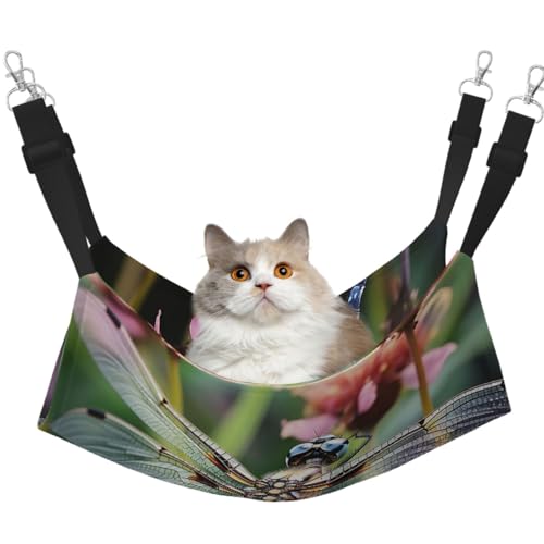 DDTKLSNV Atmungsaktive Sommer-Hängematte für Katzen, hängend, Haustierkäfig-Hängematte, Bett, verstellbar, weich, für Katzen, kleine Hunde, Kaninchen, Größe M DDTKLSNV Atmungsaktive Sommer-Hängematte für Katzen, hängend, Haustierkäfig-Hängematte, Bett, verstellbar, weich, für Katzen, kleine Hunde, Kaninchen, Größe M von DDTKLSNV